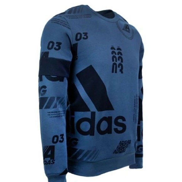 Adidas Sweatshirt Mens Authentic Post Game Allover - Picture 2 of 3